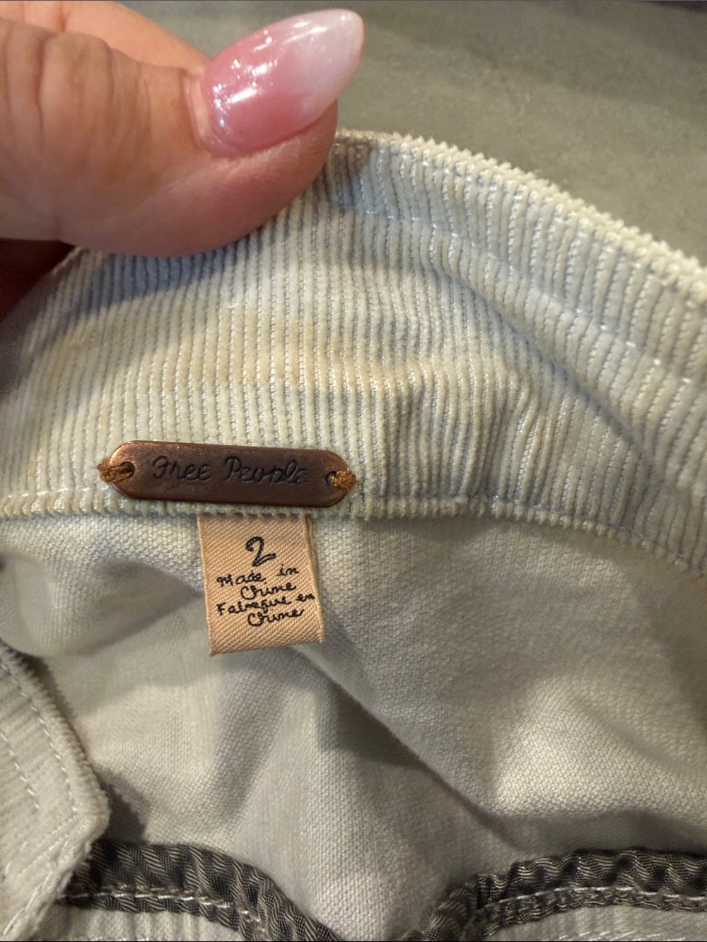 Free People Cream Ruffled-Hem Jean Jacket - Picture 3 of 3